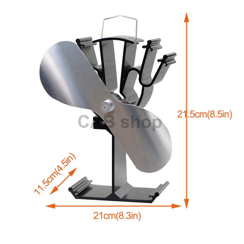 Fireplace stove fan 2 blades - Nickel flame
