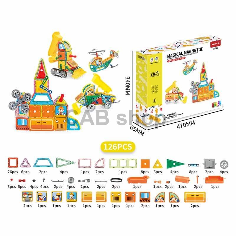 Magnetická stavebnice Heavy Equipment set 126ks - Magical Magnet II