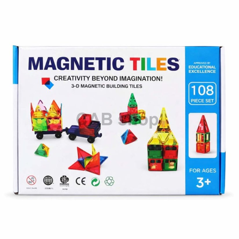 Magnetická stavebnice pro děti sada 108ks – Magnetic Tiles