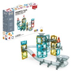 Magnetni gradbeni set Marble Roller 58 delni set - Magnetic Tiles