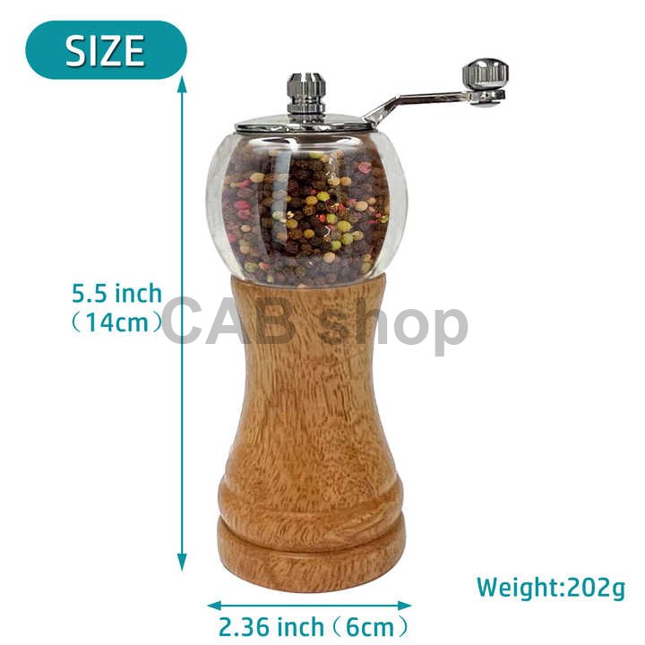 Wooden manual pepper or salt mill - SPM-05