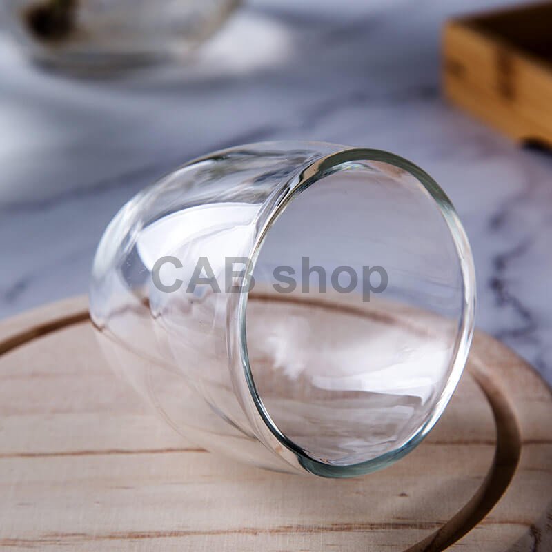 Double-walled thermos cup 80ml - clear set of 6