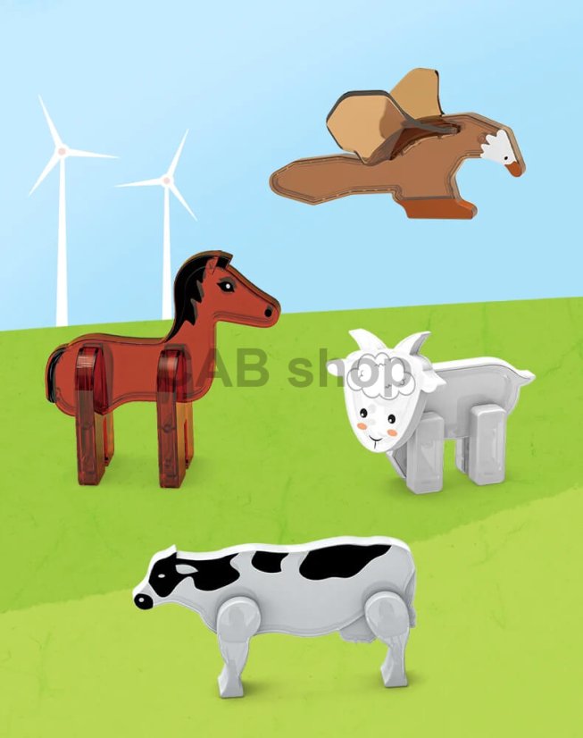 Magnetická stavebnica Farm sada 46ks - Magnetic Tiles