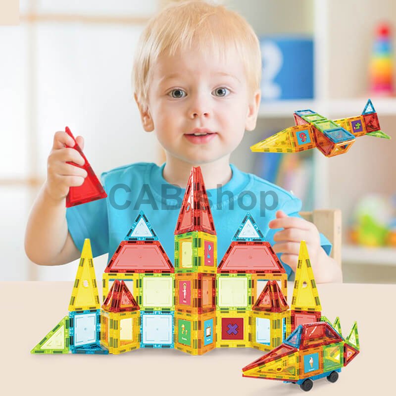Magnetická stavebnice 140ks sada - Magnetic Tiles - poškozené balení