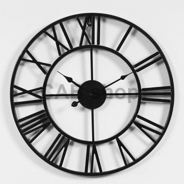 Designer wall clock ROMA Black 40cm