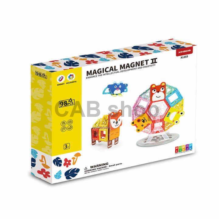Zestaw magnetyczny Happy Animal 98 szt. - Magiczny Magnes II