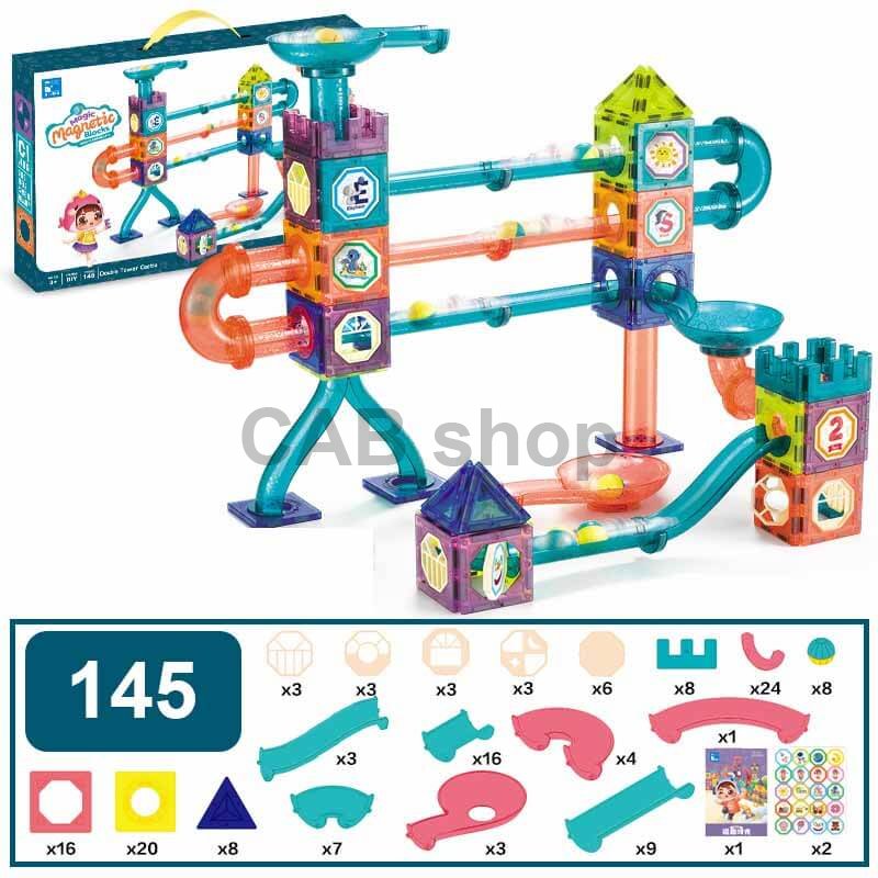 Mágneses építőkocka Tower  145 db-os készlet - Magic Magnetic Blocks