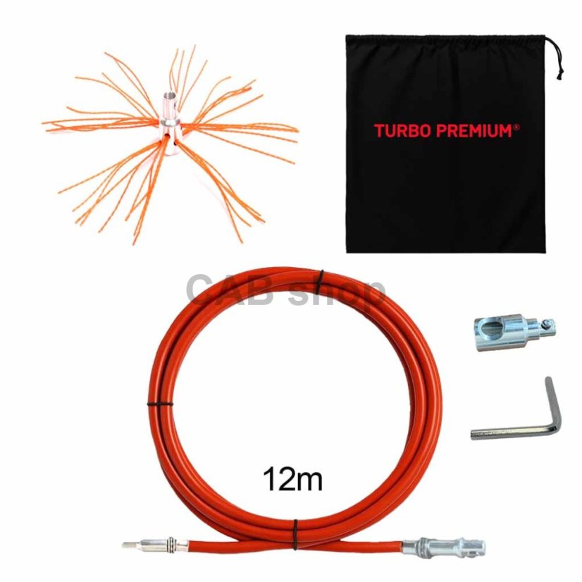 Rotačná kefa na čistenie komína TURBO Premium® Anaconda - 12m
