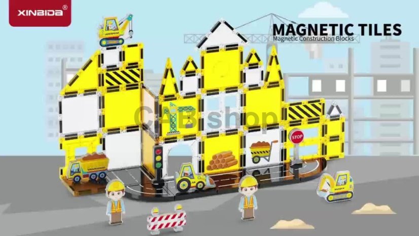 Magnetická stavebnica Engineering 47ks - Magnetic Tiles