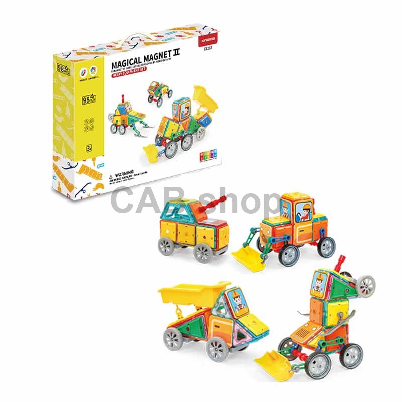 Magnetická stavebnica Heavy Equipment set 98ks - Magical Magnet II