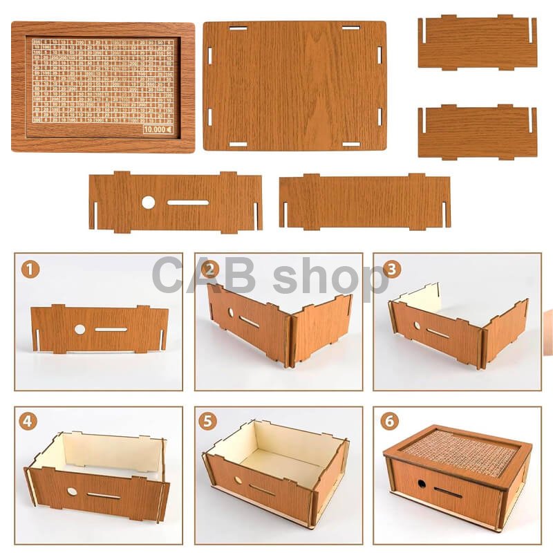 Pokladnička na šetrenie peňazí 1000€ na opakované použitie