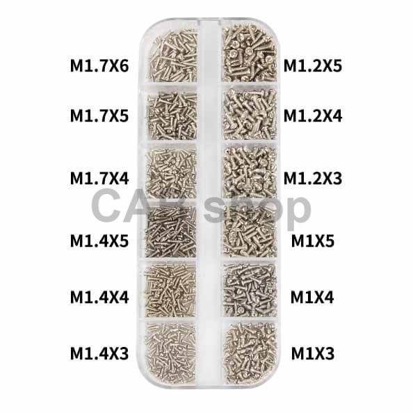 Sada šroubů M1až M1.7 1200ks - Světlé