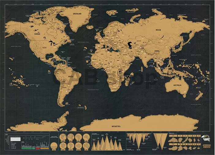 Mapa świata Scratch Deluxe
