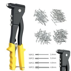 Riveting pliers and a set of 120 rivets