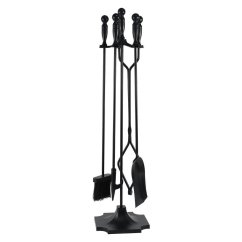 Krbové nářadí se stojanem, černé kovové, 80cm - 205BL Krbové nářadí se stojanem, černé kovové, 80cm - 205BL