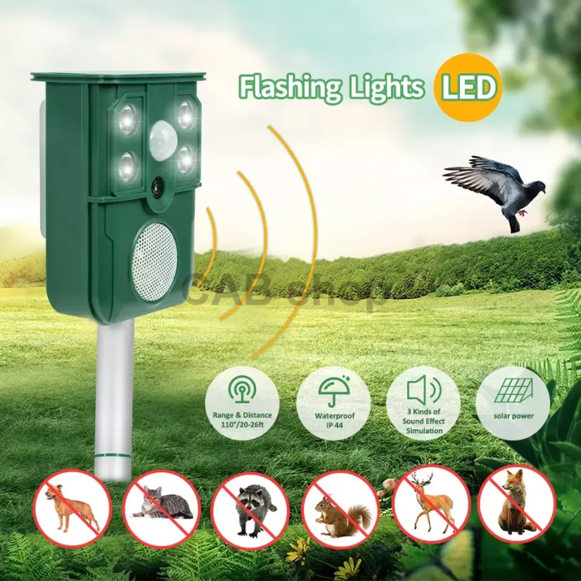 Xpest Solar ultrahangos riasztó kutyáknak és egyéb állatoknak AR19 zöld
