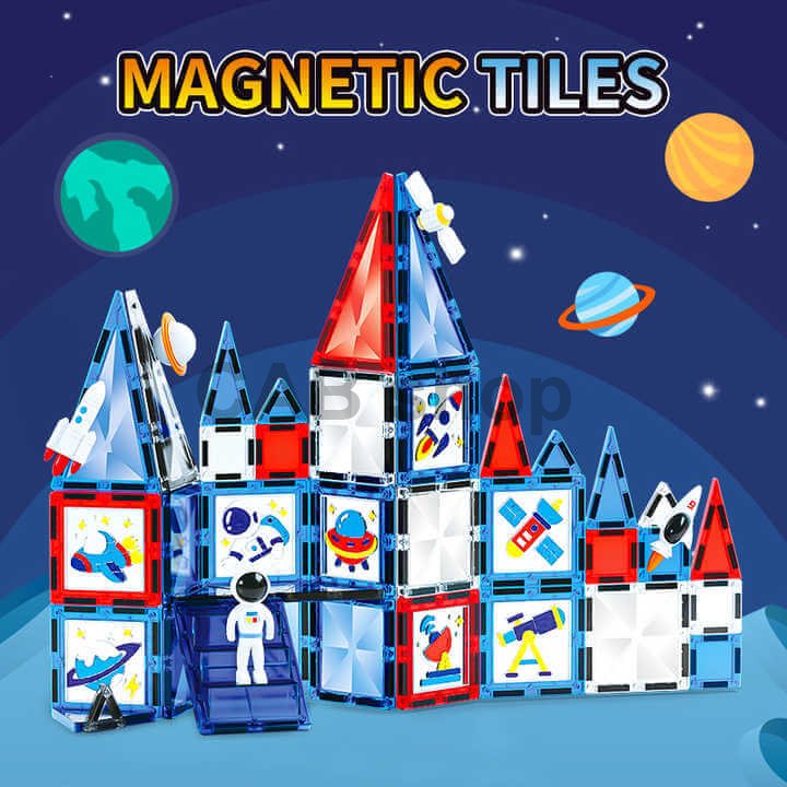 Magnetická stavebnice Window Art Space 90ks - Magnetic Tiles