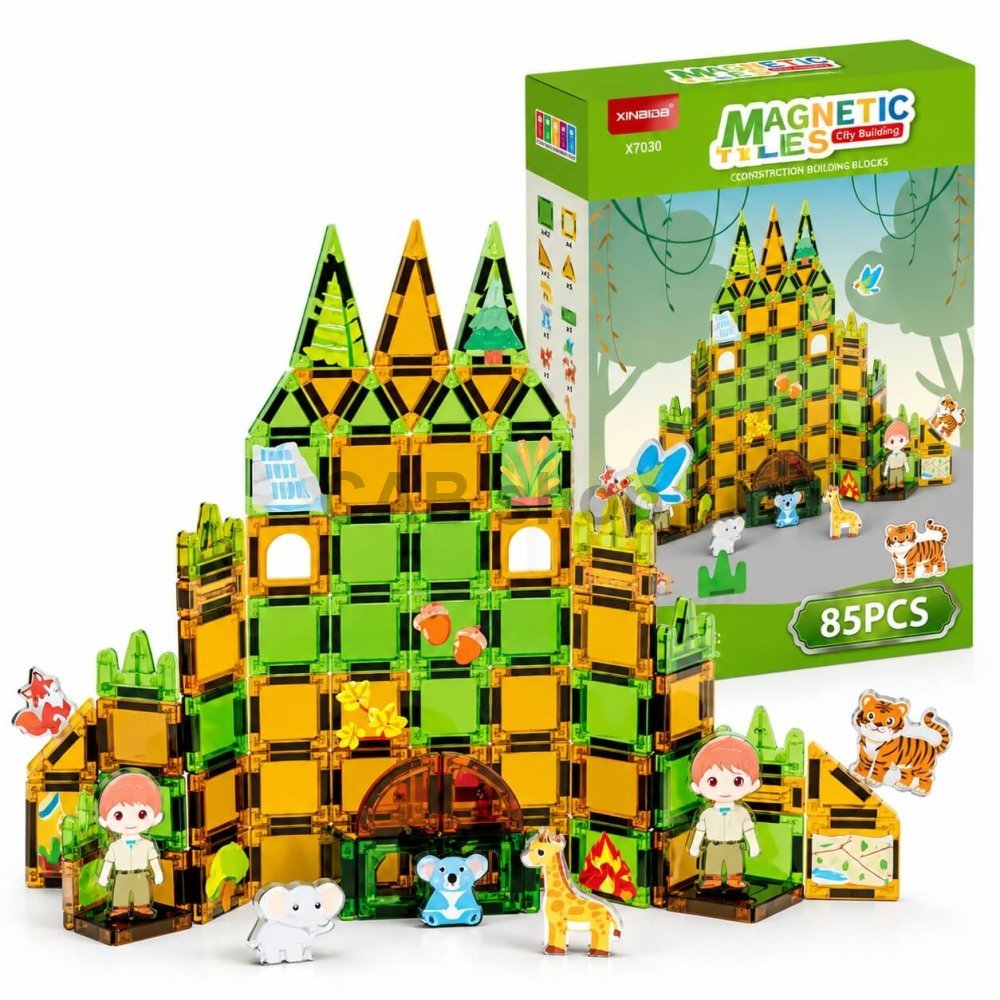 MINI Animal World Magnetic Building Tiles – 85 Pieces