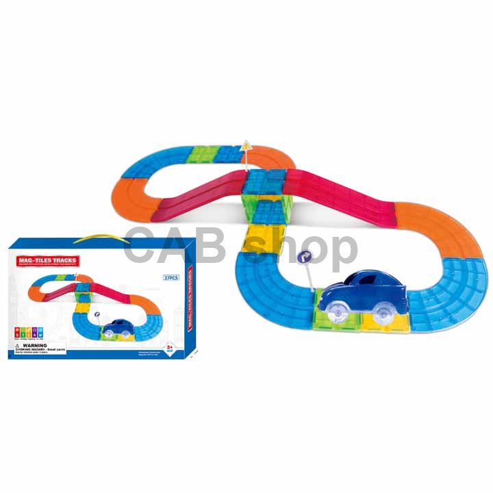 Magnetická stavebnica dráha 27ks - Mag Tiles Track 