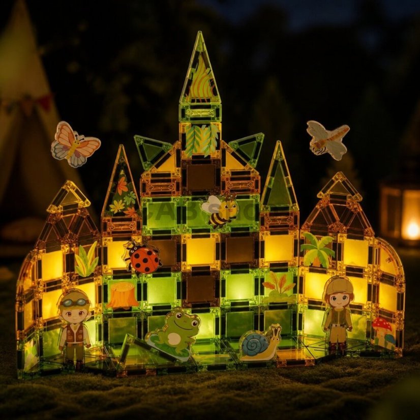 Garden Magnetic Tiles Mini mágneses építőjáték – kert, 90 db