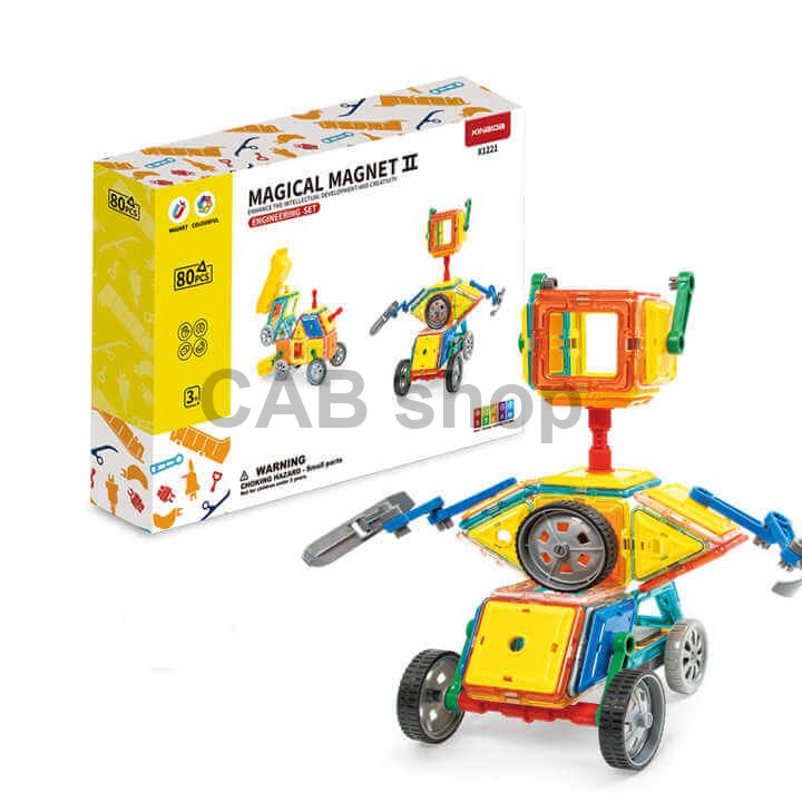 Magnetická stavebnice Engineering set 80ks – Magical Magnet II