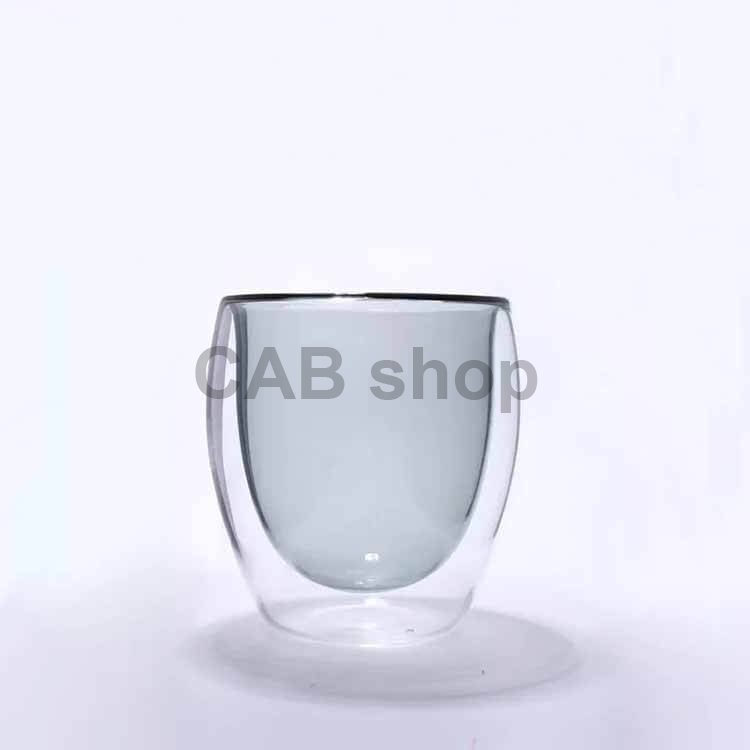 Termopohár s dvojitým sklom 150ml - transparent black