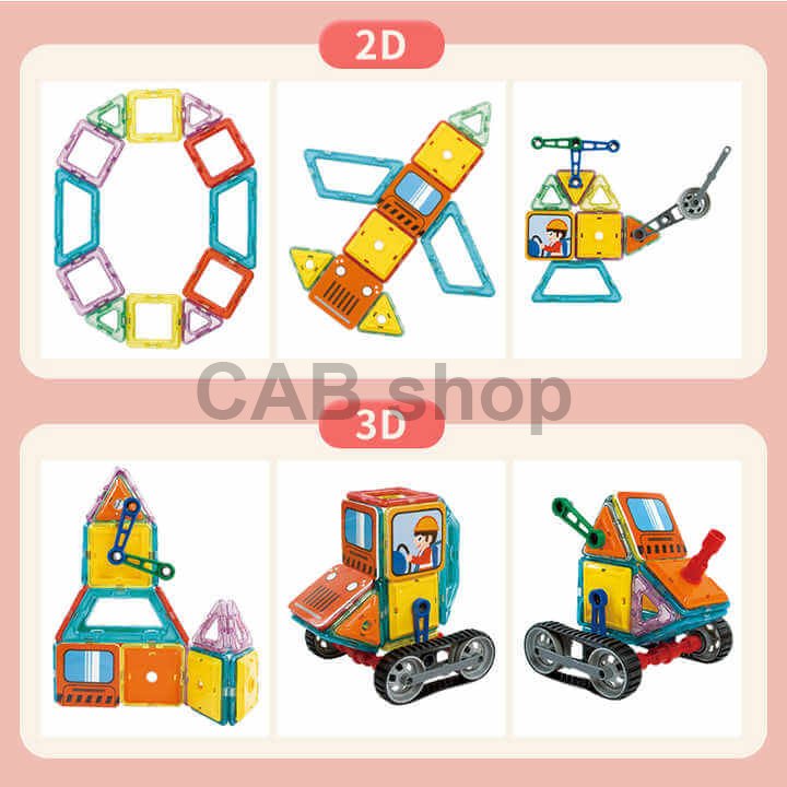 Magnetic building kit Heavy Equipment set 98pcs - Magical Magnet II