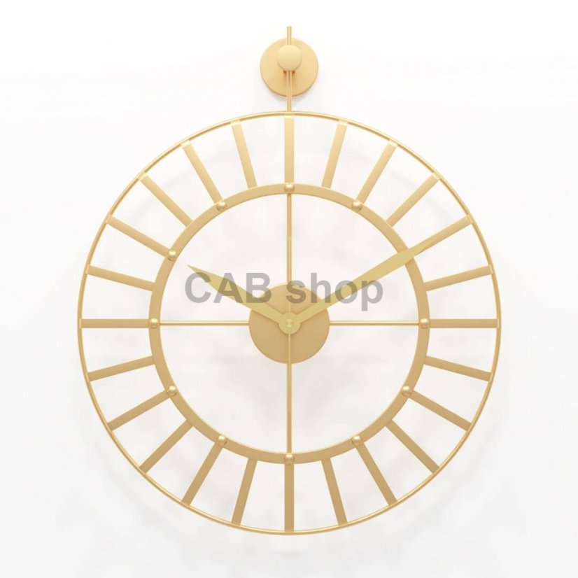 Dizajnové nástenné hodiny Rustical 50cm gold