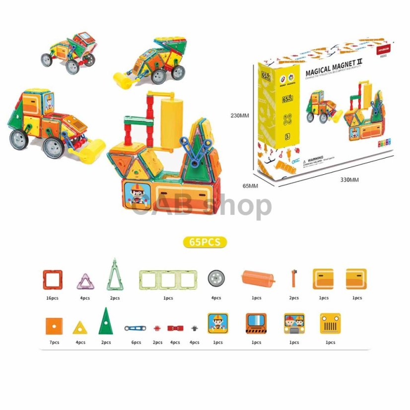 Magnetni komplet Heavy Equipment set 65 kosov - Magical Magnet II