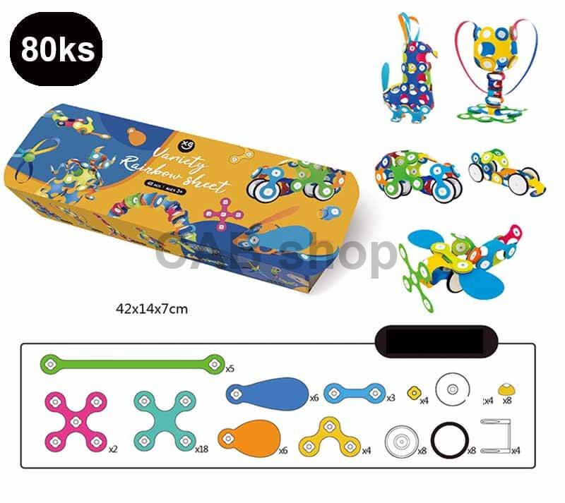 Zestaw magnetyczny Flexy - 80 szt