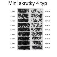 TYP 4 - Skrutky pre notebooky pre notebooky DIY sada pre počítače, skrutky na hodinky pre mobilné telefóny 500ks sada od M1.2 po M2
