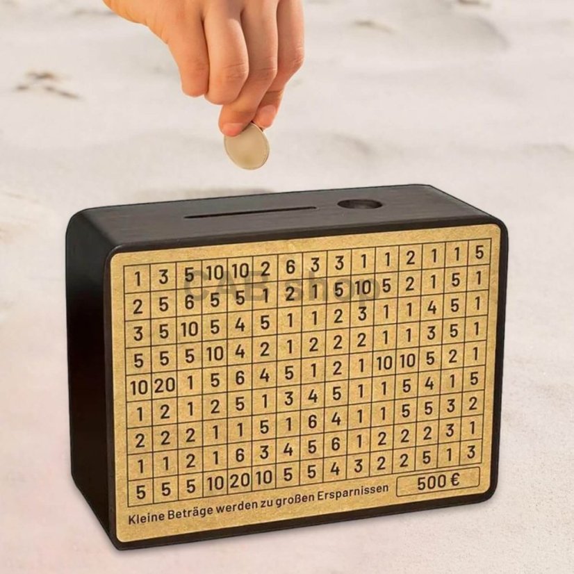 Pokladnička na šetrenie peňazí od 500 do 10 000€ - hnedá