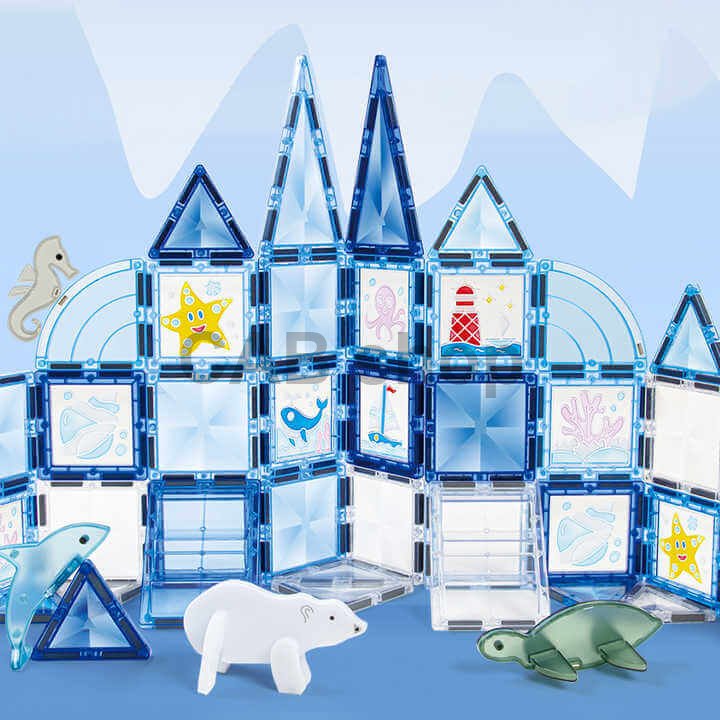 Magnetická stavebnica Window Art Ocean 40ks - Magnetic Tiles