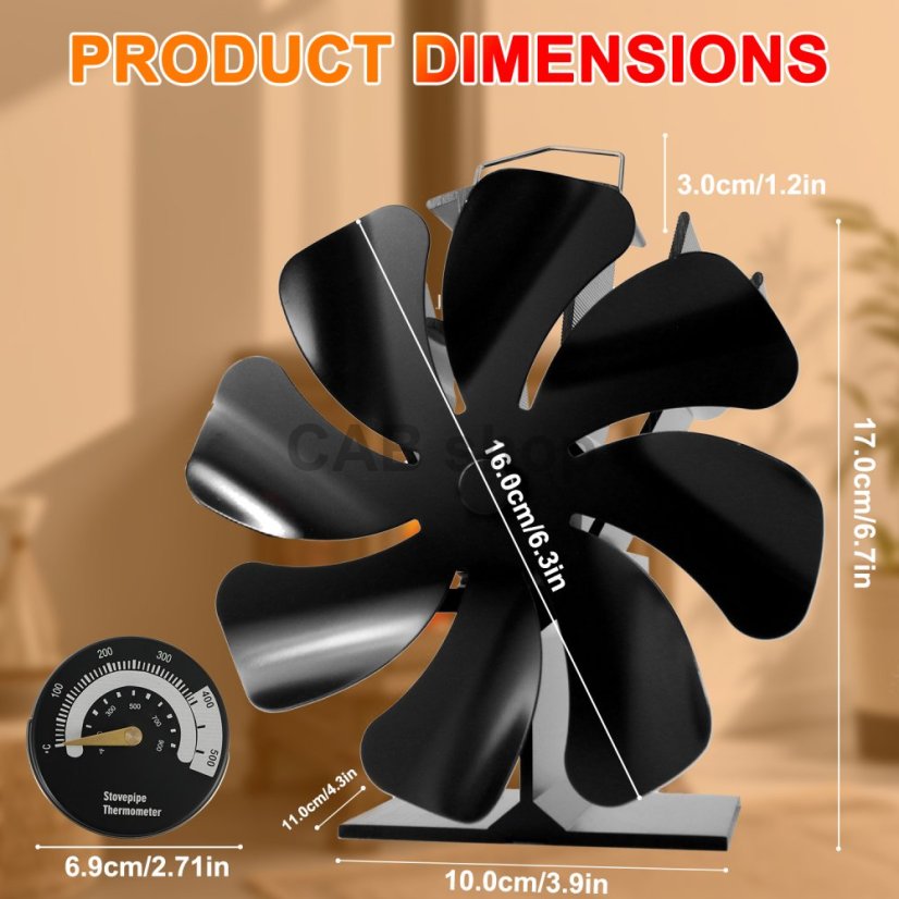 Ventilátor na krbové kachle 8 čepelový – Fan 624