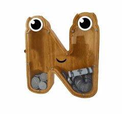 Wooden money box - Letter N