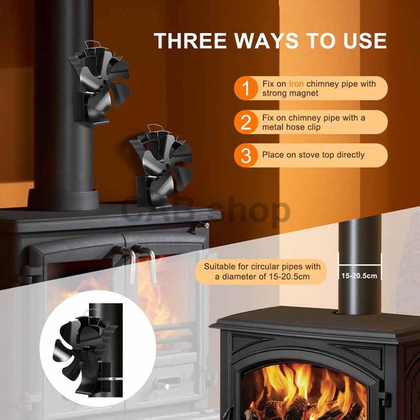 Ventilátor kandallókályhához és füstelvezetőhöz 5 Fire PRO 695 - TURBO VENTILÁTOR