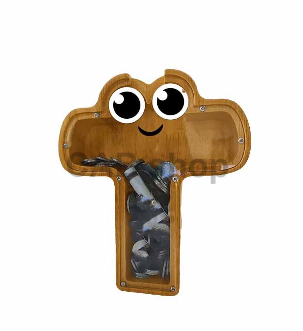 Pokladnička drevená - Písmenko T