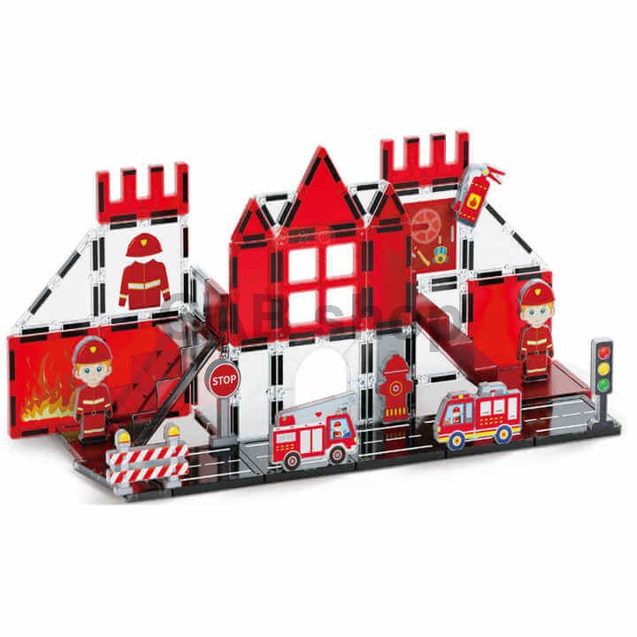 Magnetická stavebnica Fire Control 48ks - Magnetic Tiles