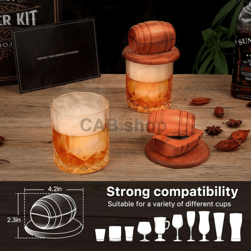 Luksuzni komplet za dimljenje viskija Whisky Smoker XL – 18-delni darilni set s kozarci in 6 vrstami lesnih sekancev
