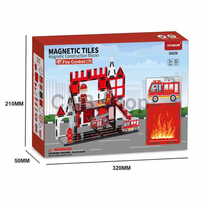 Magnetická stavebnice Fire Control 32ks – Magnetic Tiles