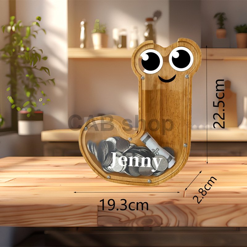 Pokladnička dřevěná - Písmenko J