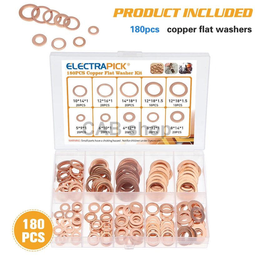 Sada 180ks medené tesnenie