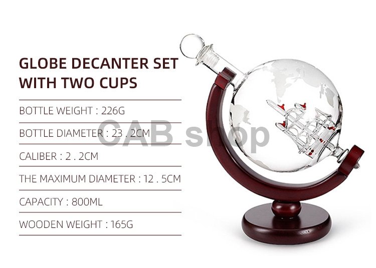 Gift set for whiskey glasses, decanter 800ML