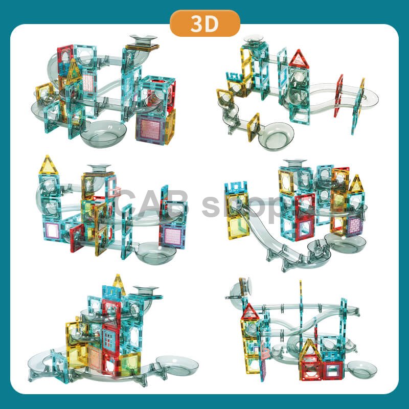 Magnetni gradbeni set Marble Roller 100 delni set - Magnetic Tiles