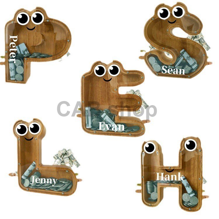 Pokladnička dřevěná - Písmenko R