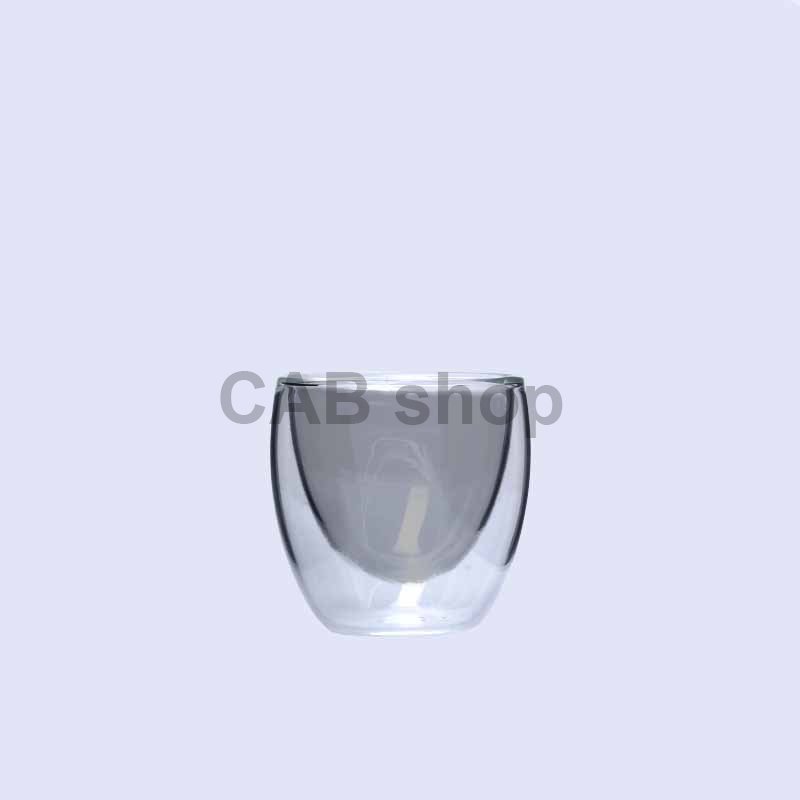 Termopohár s dvojitým sklom 80ml - transparent black