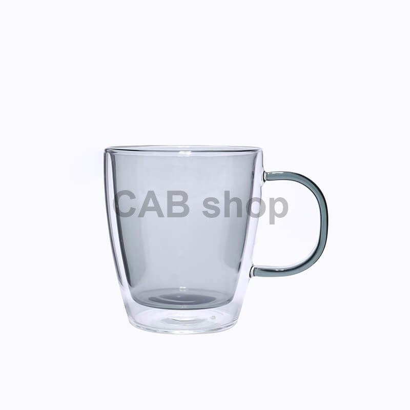 Termo hrnček s dvojitým sklom 300ml - Transparent black