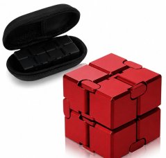 Infinity Cube – antistresna zložljiva kocka 4 × 4 × 4 cm iz ABS plastike Red