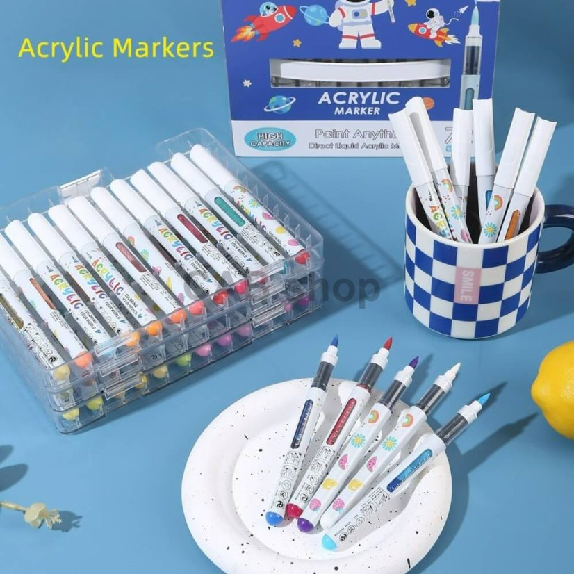 Akrylový Marker 60ks – Tekutý Umelecký Fix, Nepriehľadná Akrylová Farba