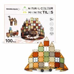 Magnetic building set natural 100pcs - Magnetic Tiles